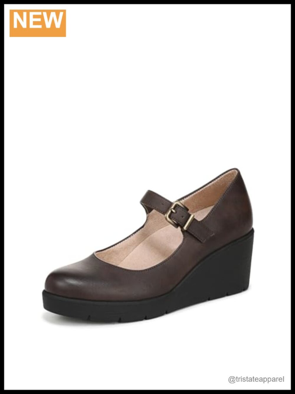 Soul Adore Wedges Faux Leather Mary Jane Strap ContourFIT Comfort Shoes
